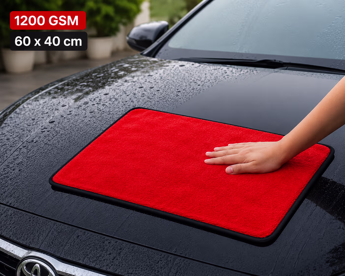 PREMIUM 1200GSM MICROFIBER CAR DRYING TOWEL 60X40CM